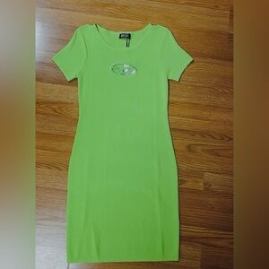 Lime Green Short Sleeve Dress